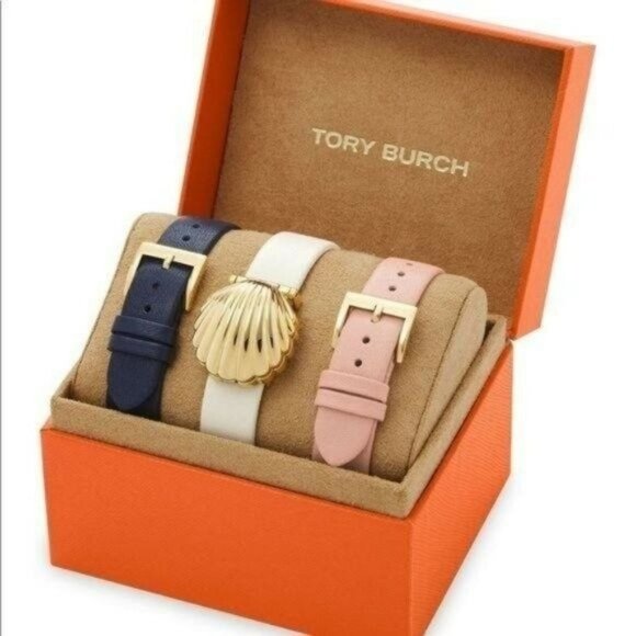 NIB Tory Burch shell leather watch gift set main image 9